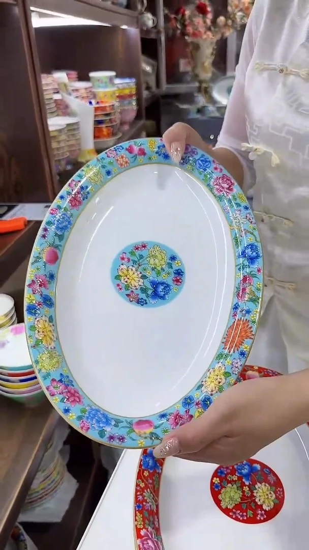 瓷片12英寸鱼盘1个景德镇陶瓷