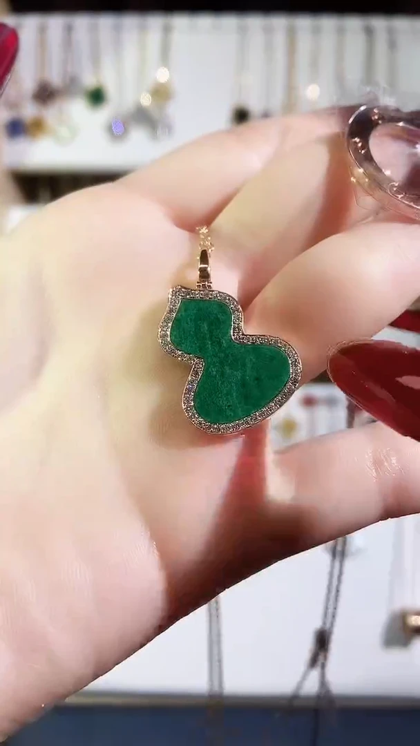 【闪购商品】钻石套链18K金镶嵌钻石K玫