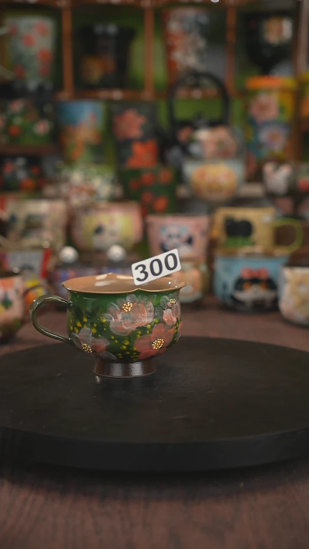 杯子手绘釉下彩300