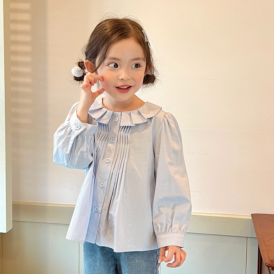 现货【兰月】母女装100%棉4314女童秋装衬衫百搭显白面料柔软舒适
