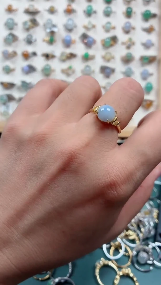 银S925镶嵌戒指翡翠.