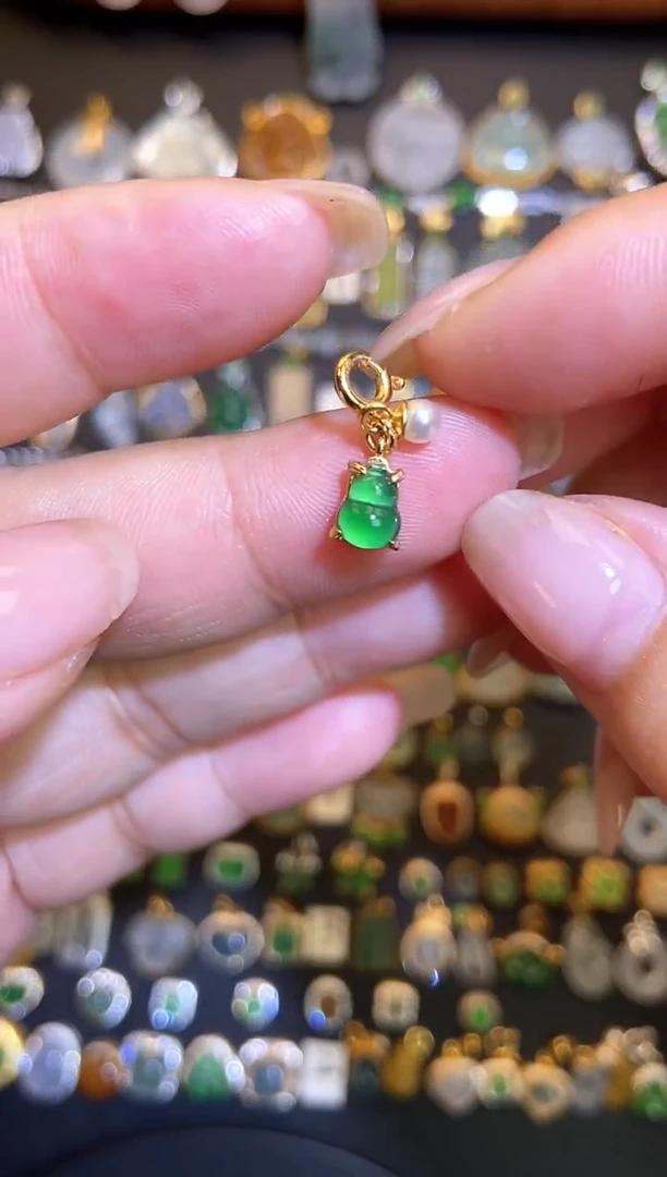 翡翠银S925镶嵌吊坠(不含链)1