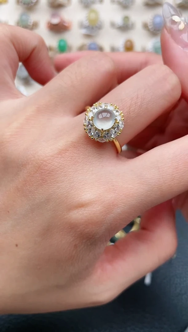 【闪购商品】翡翠戒指银S925镶嵌1111