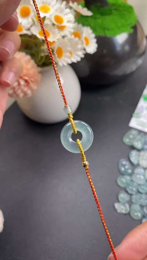 散珠翡翠甜甜圈手绳