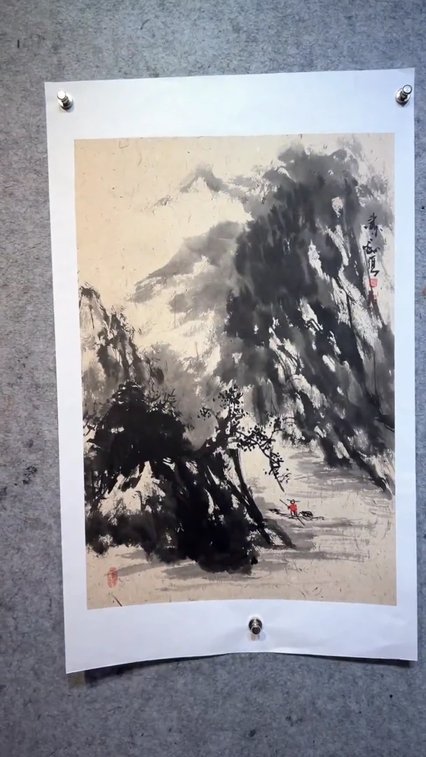 国画曹***景张自学水墨国画39