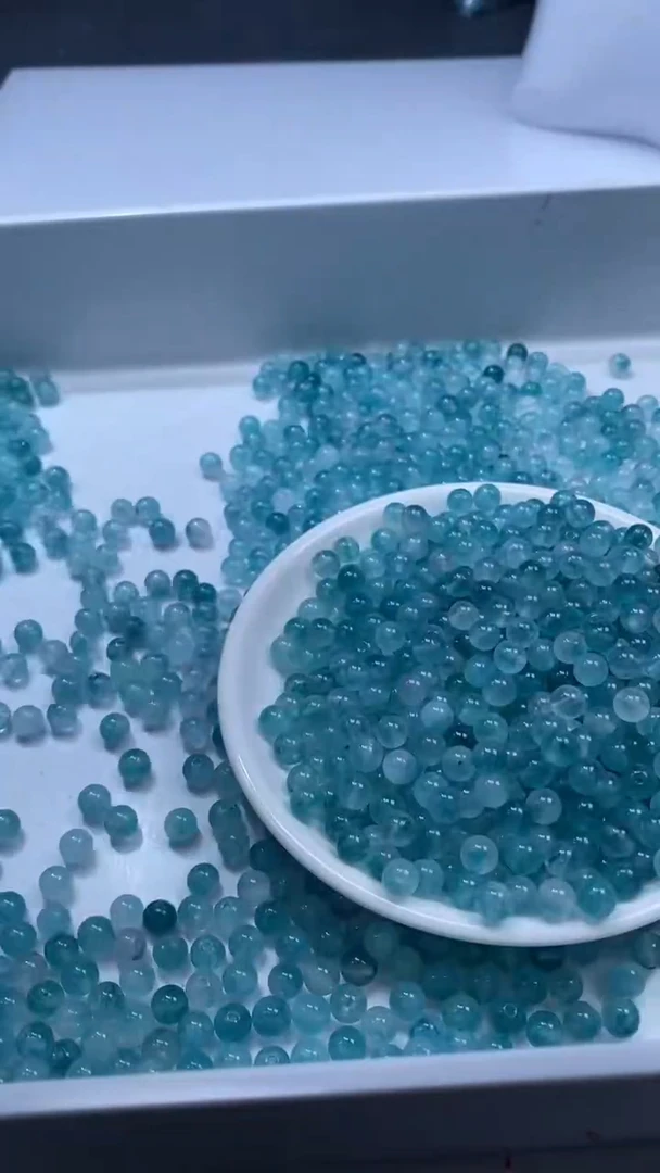 颈饰未镶嵌水晶w2986蓝碧玺6mm*30颗