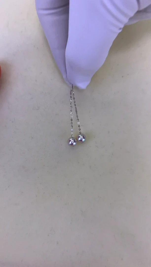 18K金镶嵌DA海水珍珠 GD094 6-7 耳线