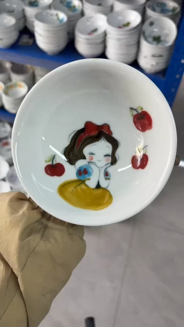 瓷片景德镇高温陶瓷食品级手绘釉中彩-壮壮碗