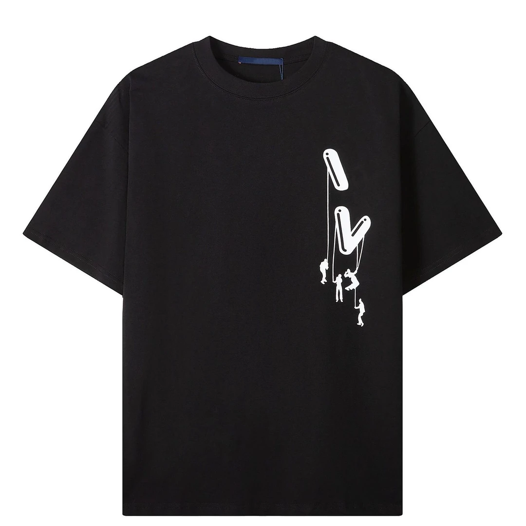 L家高版本驴家25新款伞兵卡通印花短袖男女潮牌休闲简约宽松t恤