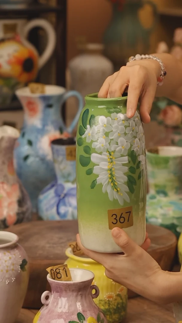 陶瓷367景德镇设计师手作花器摆件侘寂风