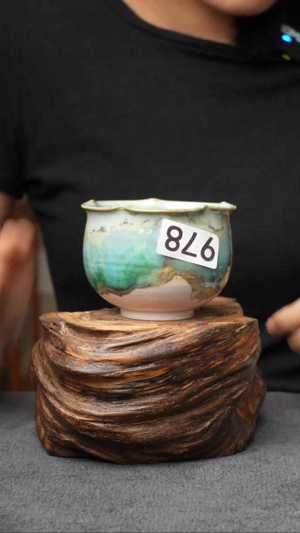 杯子978景德镇手创颜色釉杯（食品级）带冰裂纹