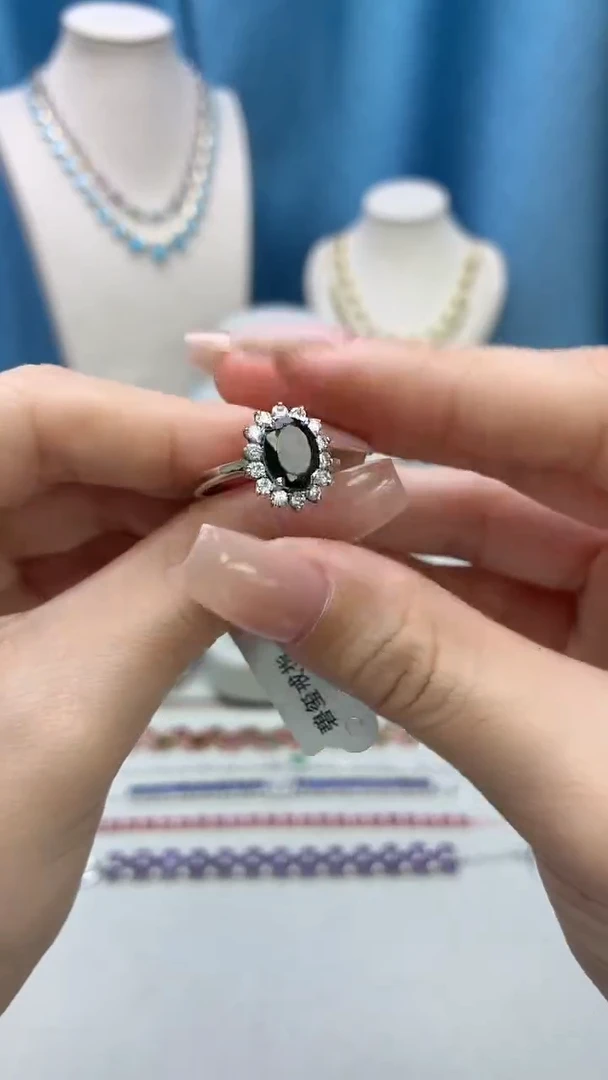 银S925镶嵌戒指碧玺189BJ1209产品一个（多样性）