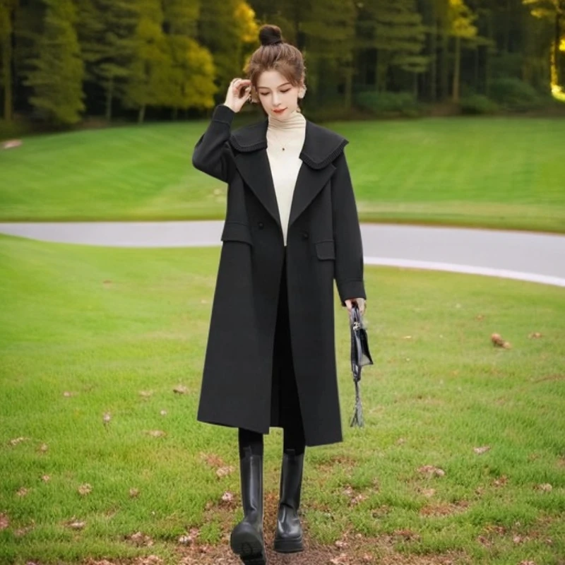 A301-A400洋气毛呢外套宽松中长款外套显瘦-B