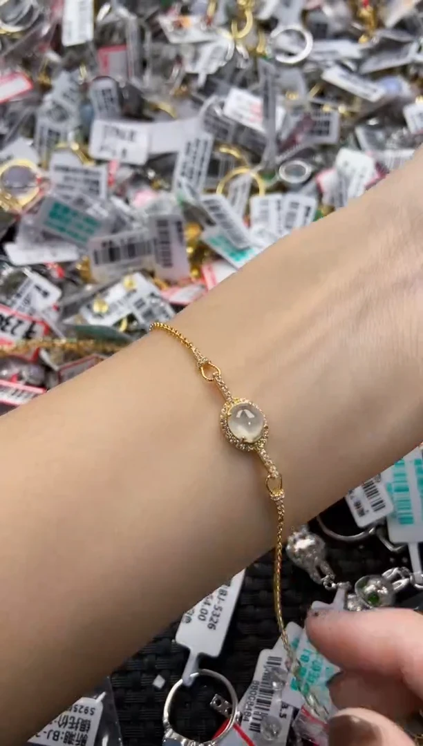 翡翠戒指银S925镶嵌4444----6