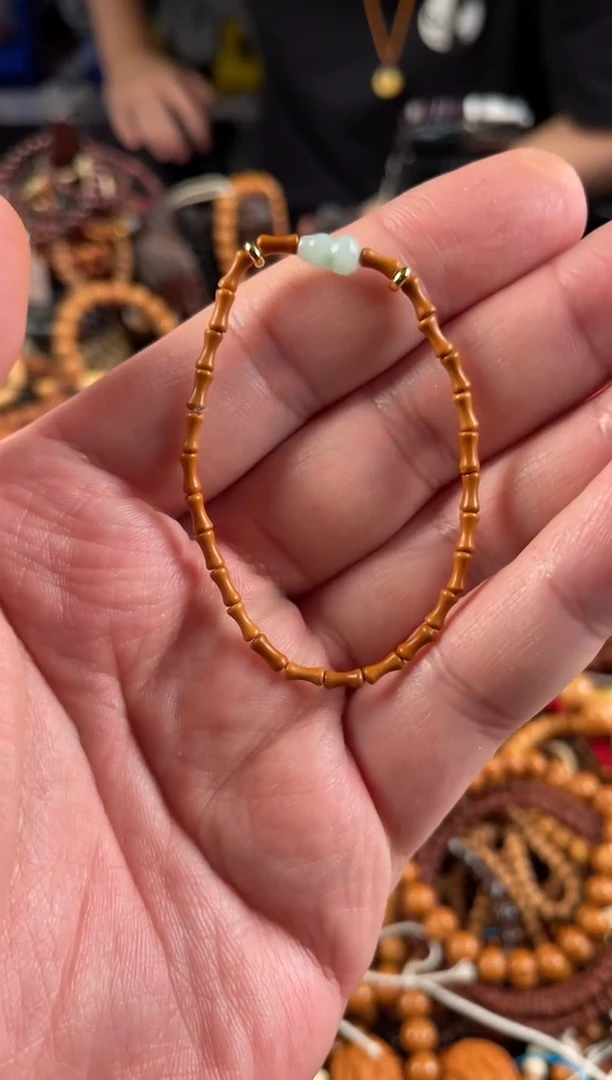 吊坠橄榄核王胖子文玩工作室核壁竹节搭配款