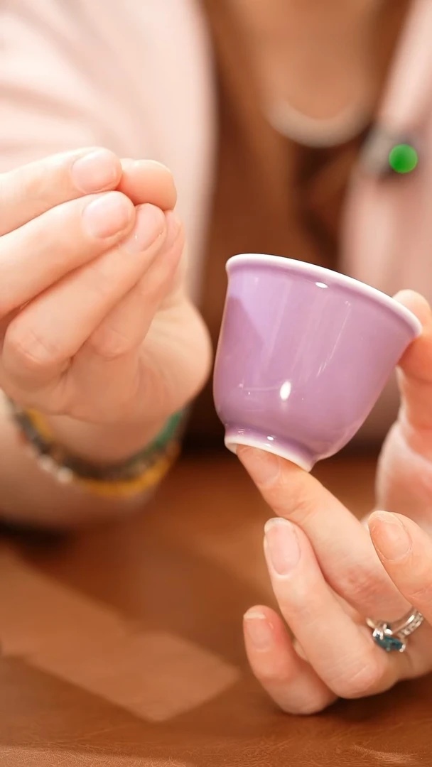 XJJ颜色釉紫色雅心杯