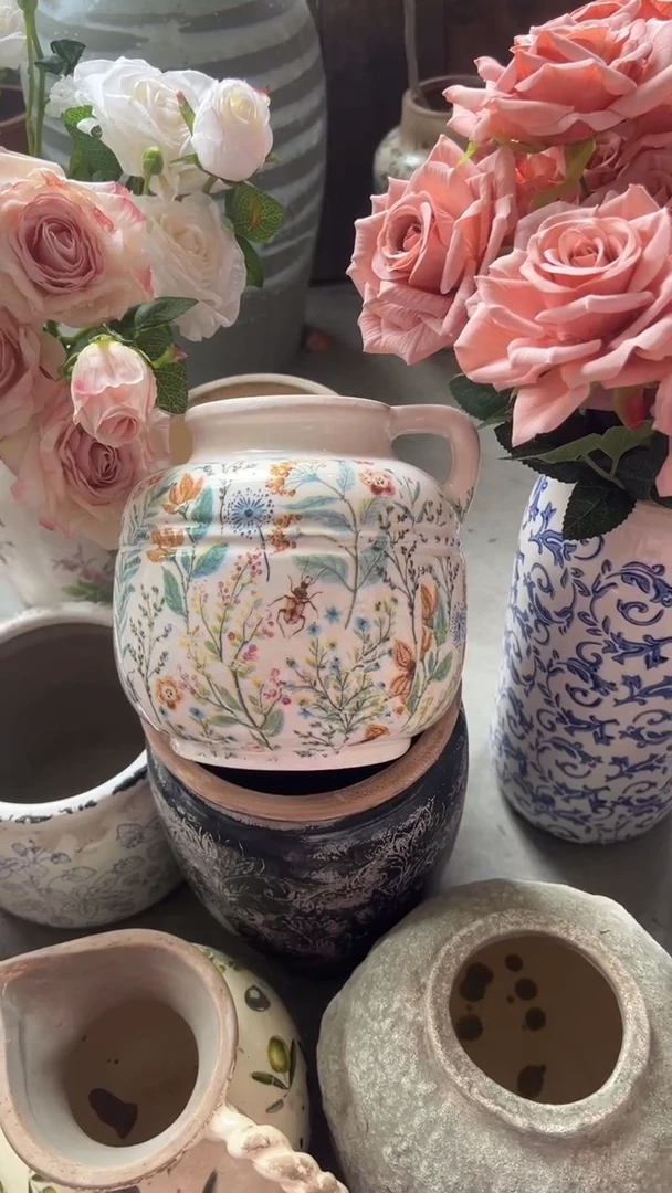 【闪购商品】陶瓷花盆高度16CM内口7.5CM