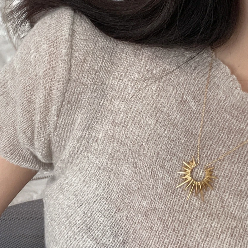 IVENK 钛钢项链 ins冷淡风太阳锁骨链小众设计高级感男女百搭项链