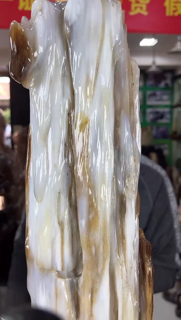 缅甸天然树化玉精品摆件