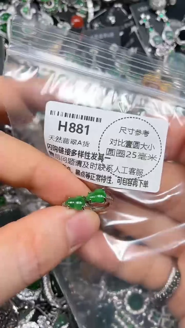 颈饰未镶嵌翡翠H881耳扣