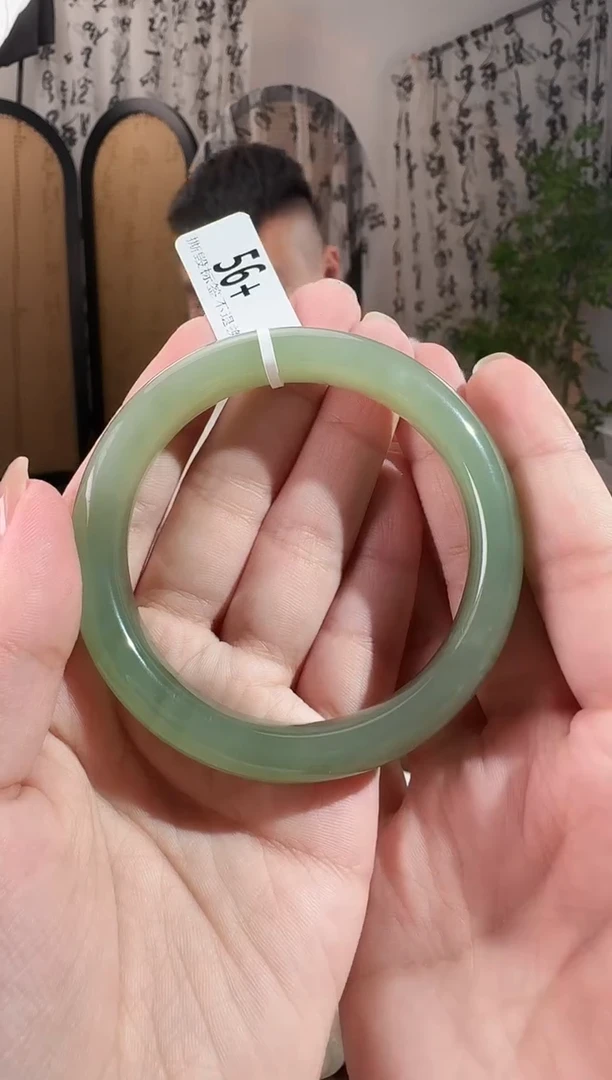 未镶嵌手镯和田玉手镯-12 56+