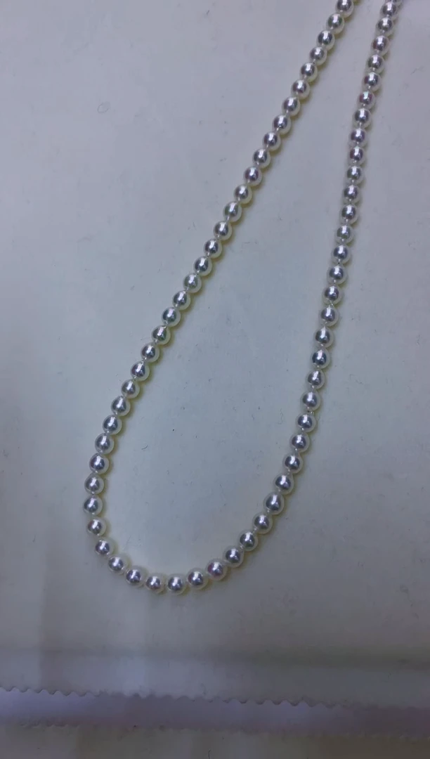 银S925镶嵌海水珍珠饰品4-5水滴小米链