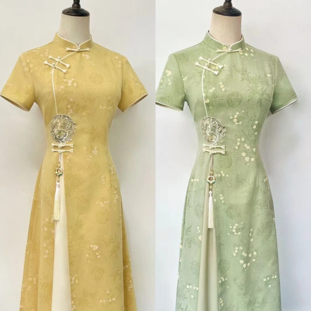 夏季新款2025改良小个子中长款气质显瘦日常送考显白中国风旗袍裙