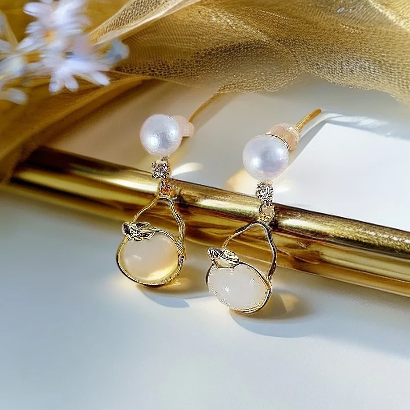 欧特福7126天然淡水珍珠小众耳钉