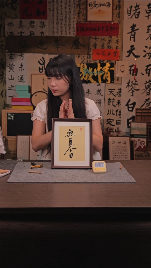 【闪购商品】国画725 无负今日 10寸 手写 亚克力