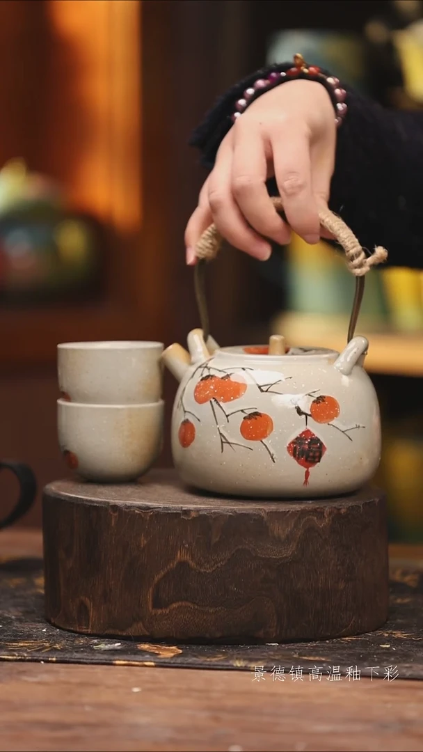 陶瓷景德镇高温釉下手绘陶瓷@L830@