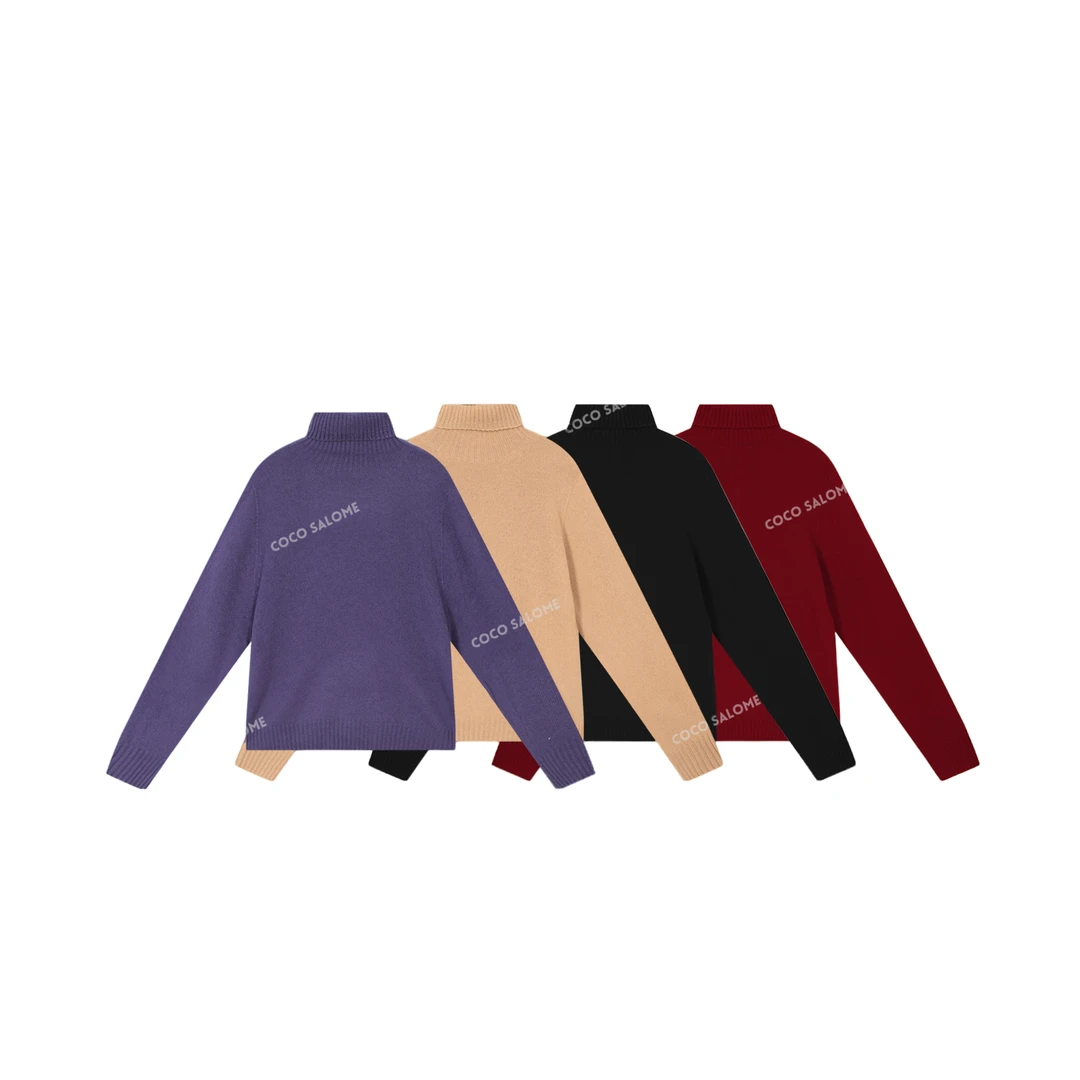 【大妮专属】【彩虹毛衣】秋冬100%绵羊毛柔软宽松高领毛衣0641