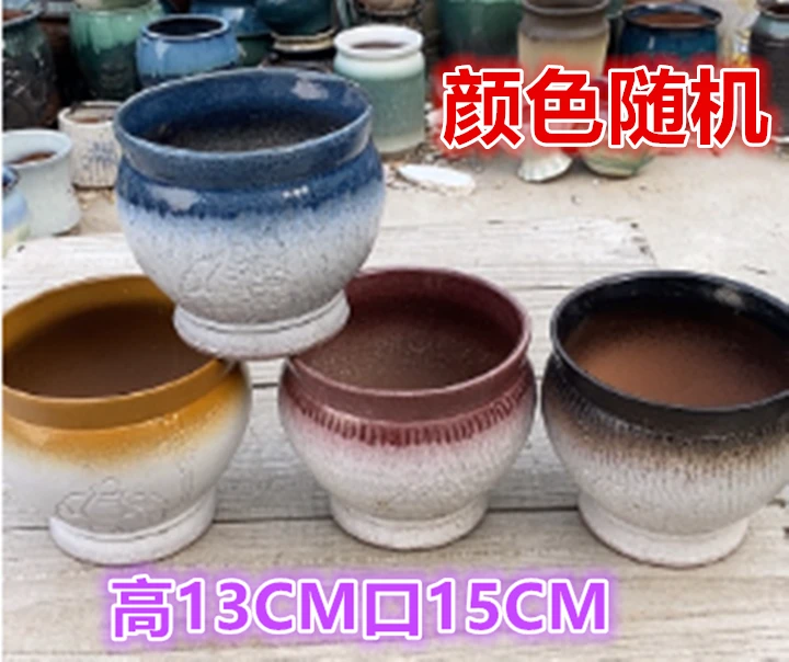 粗陶陶瓷法师老桩多肉绿植植物紫砂简约手工特价花盆直筒有孔