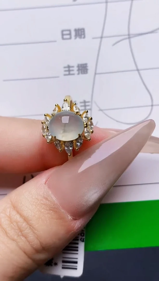 银S925镶嵌戒指翡翠1205