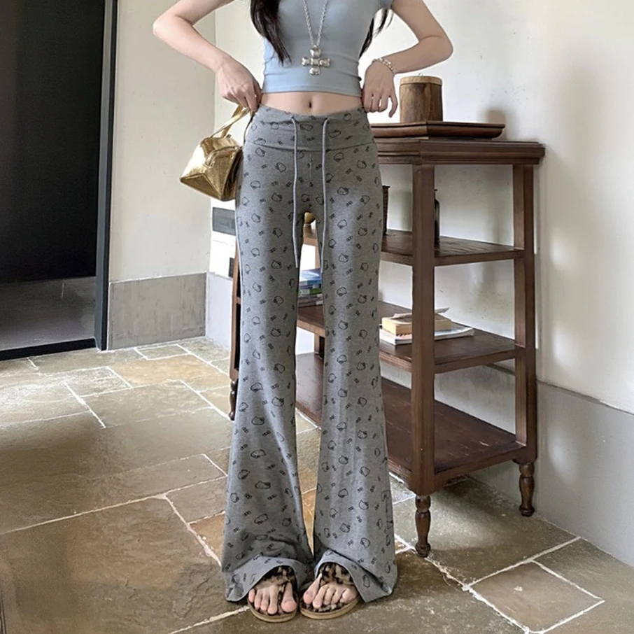 孕妇裤子休闲秋冬季外穿抽绳高腰超模裤弹力微喇裤垂感抖抖裤长裤