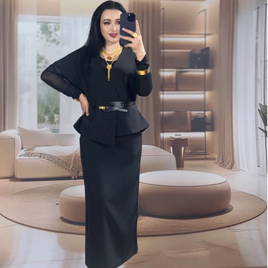 高级感纯色女装三件套上衣半身裙时尚显气质女神范收腰春季包邮