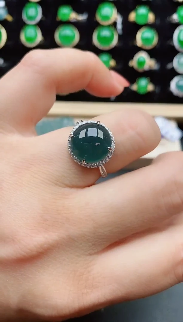 【闪购商品】翡翠戒指银S925镶嵌508050