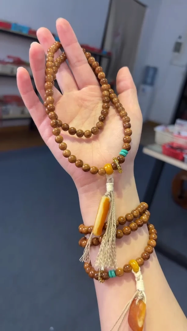 手链蜜蜡未镶嵌  7mm库克蜜蜡【平安无事】多圈