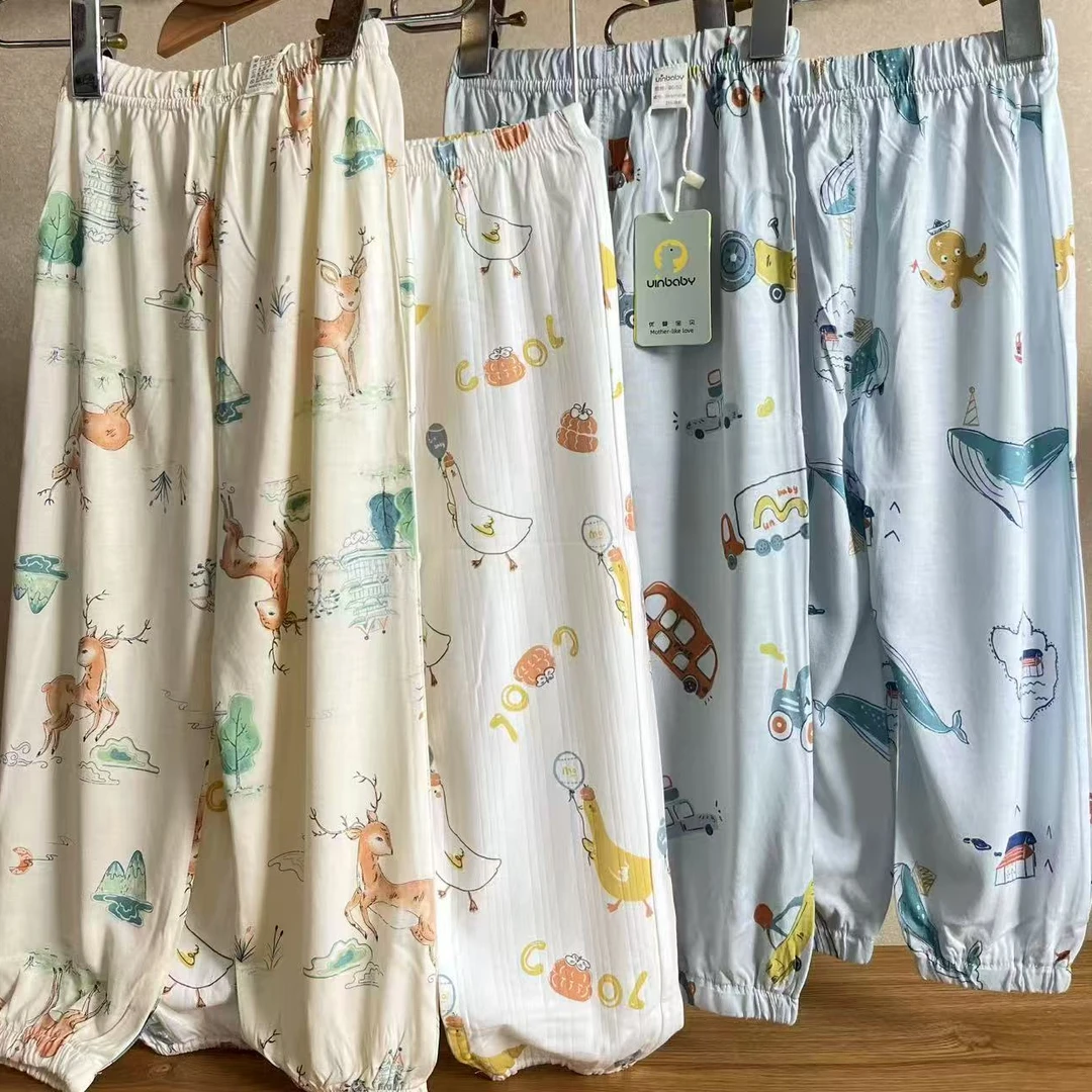 【断码清仓满印花色】儿童防蚊裤夏季莫代尔宝宝竹纤维