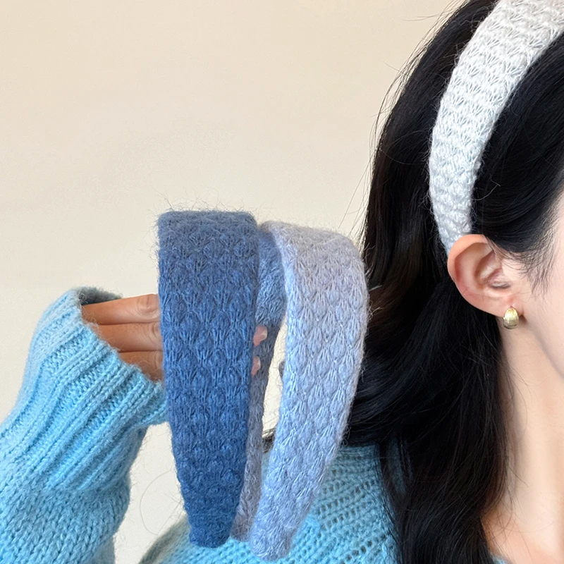氛围感秋冬毛线宽边发箍女2025新款高颅顶洗脸压发头箍发卡发饰