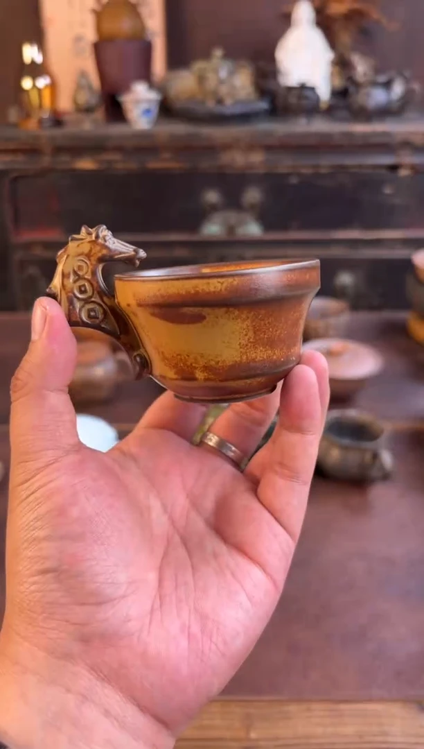 瓷片海马柴烧杯啊啊啊啊