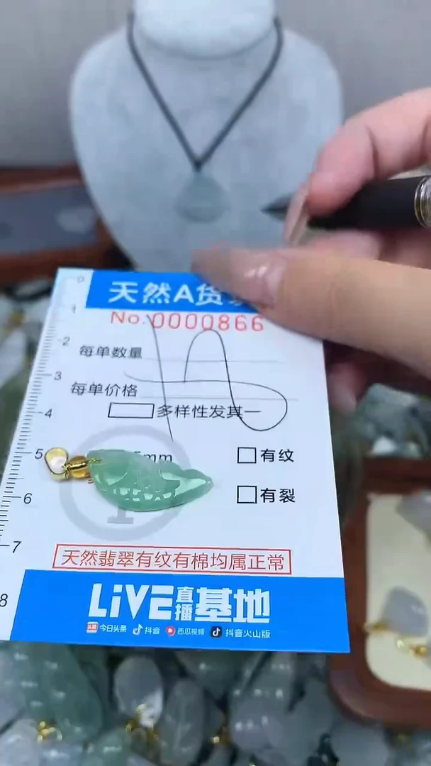 翡翠未镶嵌颈饰净货挂件-0866