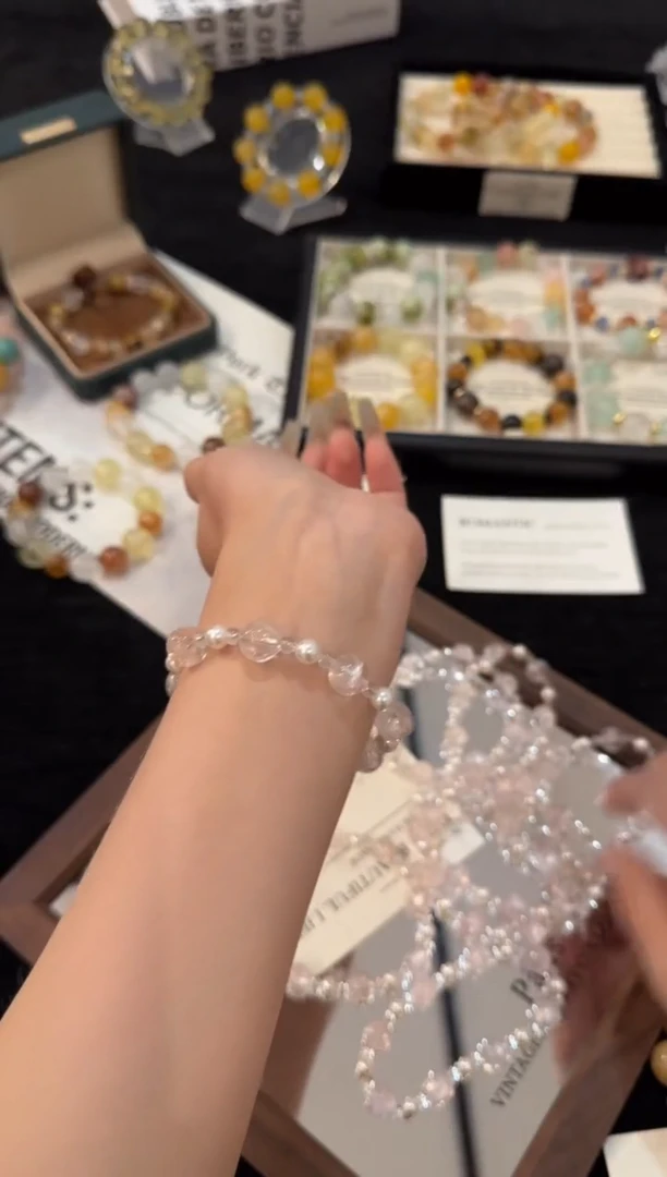 合金手链水晶粉阿赛x2930