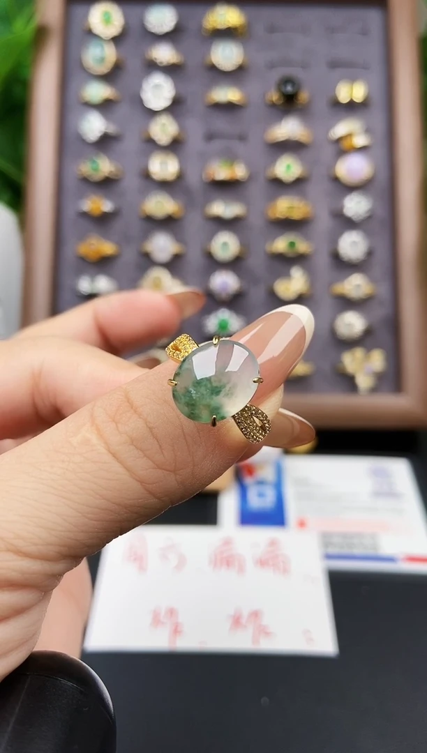 银S925镶嵌戒指翡翠21
