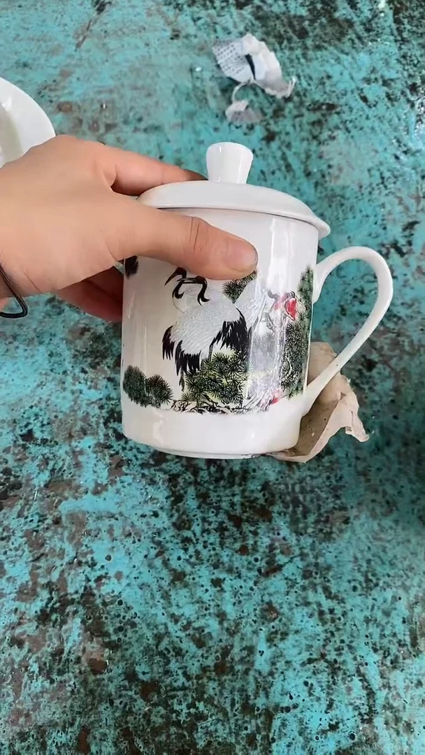 摆件仙鹤办公杯