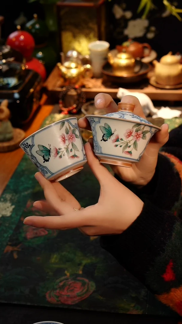 茶器闪*主人杯+盖碗两件套