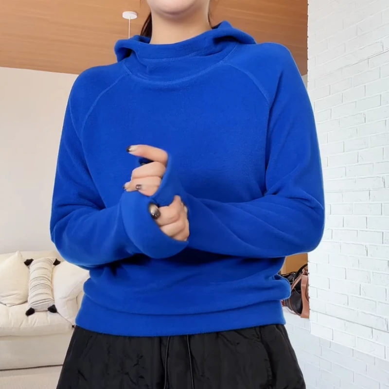 2025秋冬新款百搭显瘦时尚设计感加绒连帽卫衣LK2507956