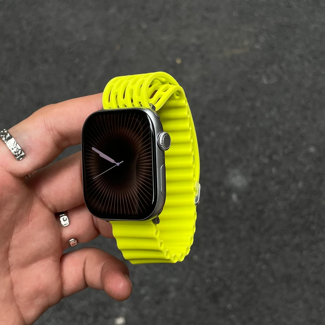 多巴胺超弹硅胶透气表带适用于苹果iwatch苹果手表表带