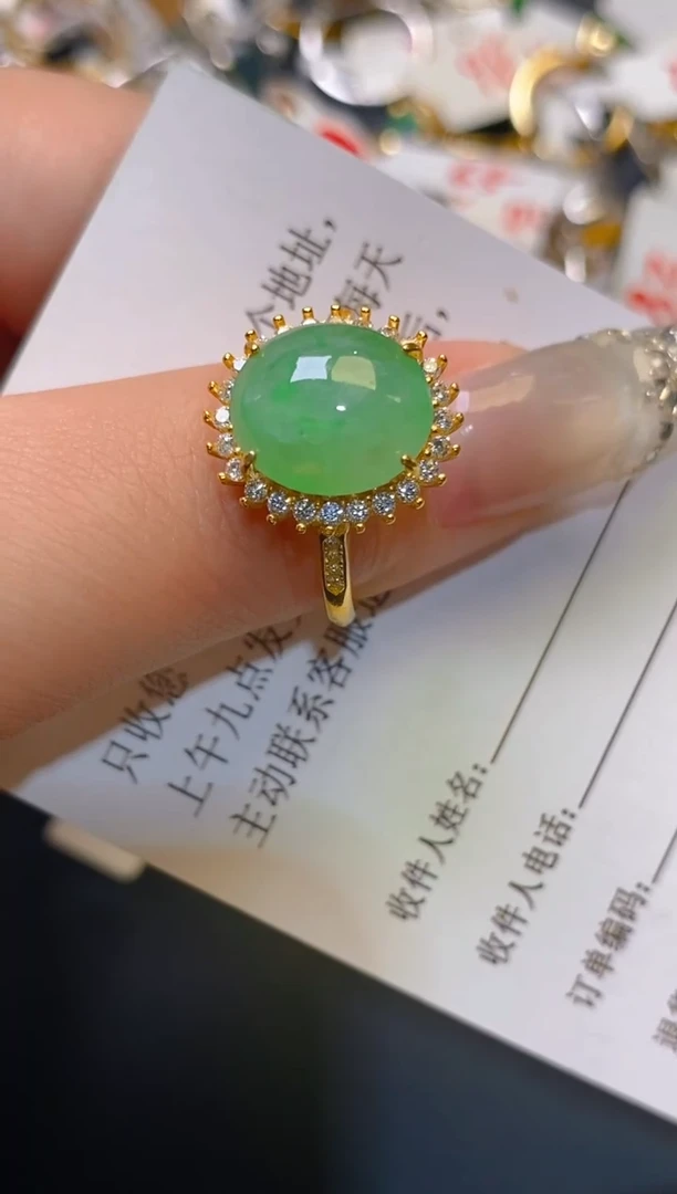 【闪购商品】翡翠耳饰银S925镶嵌天然A货翡翠1