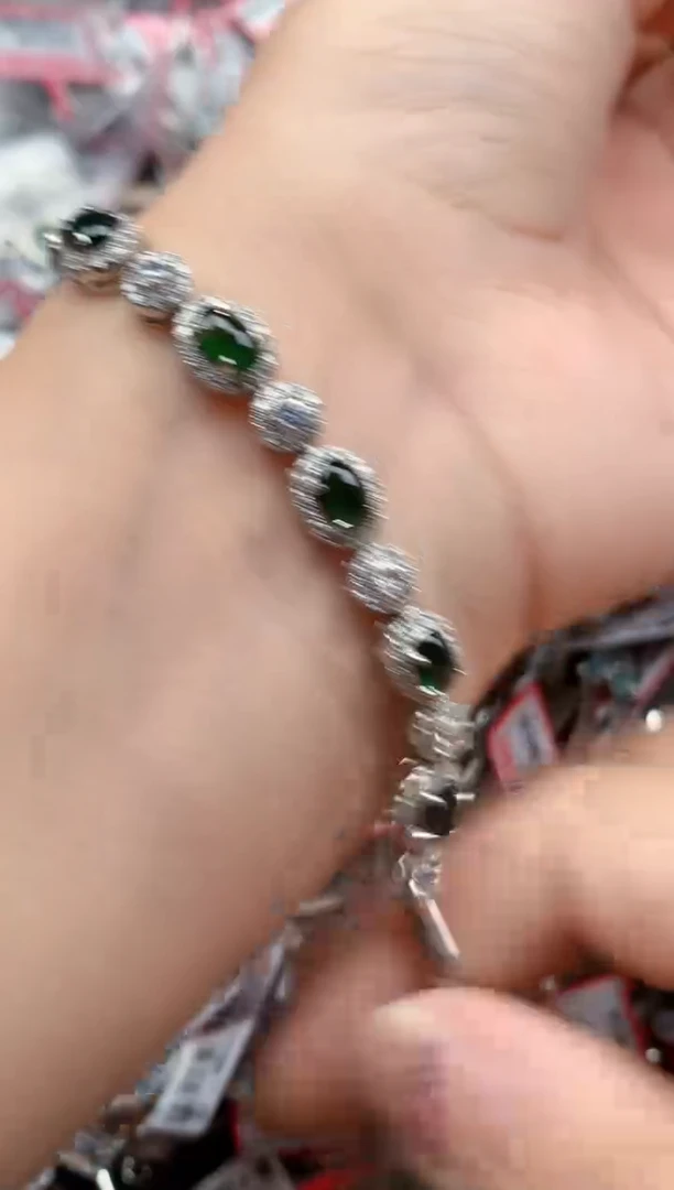 银S925镶嵌戒指翡翠天然A货缅甸翡翠