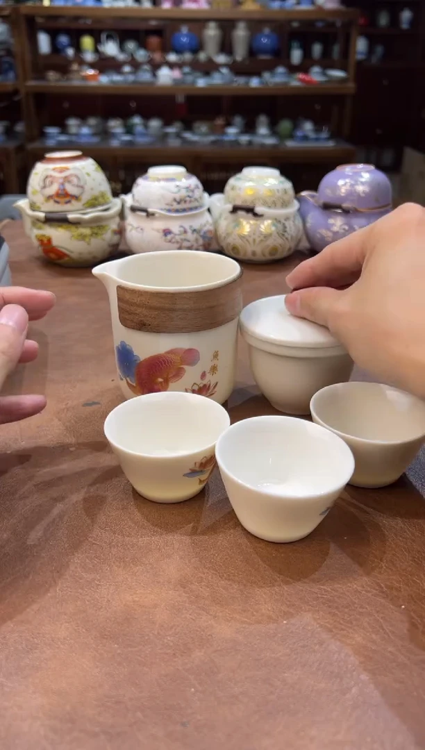 真的很便宜超好看会开片的旅行茶具